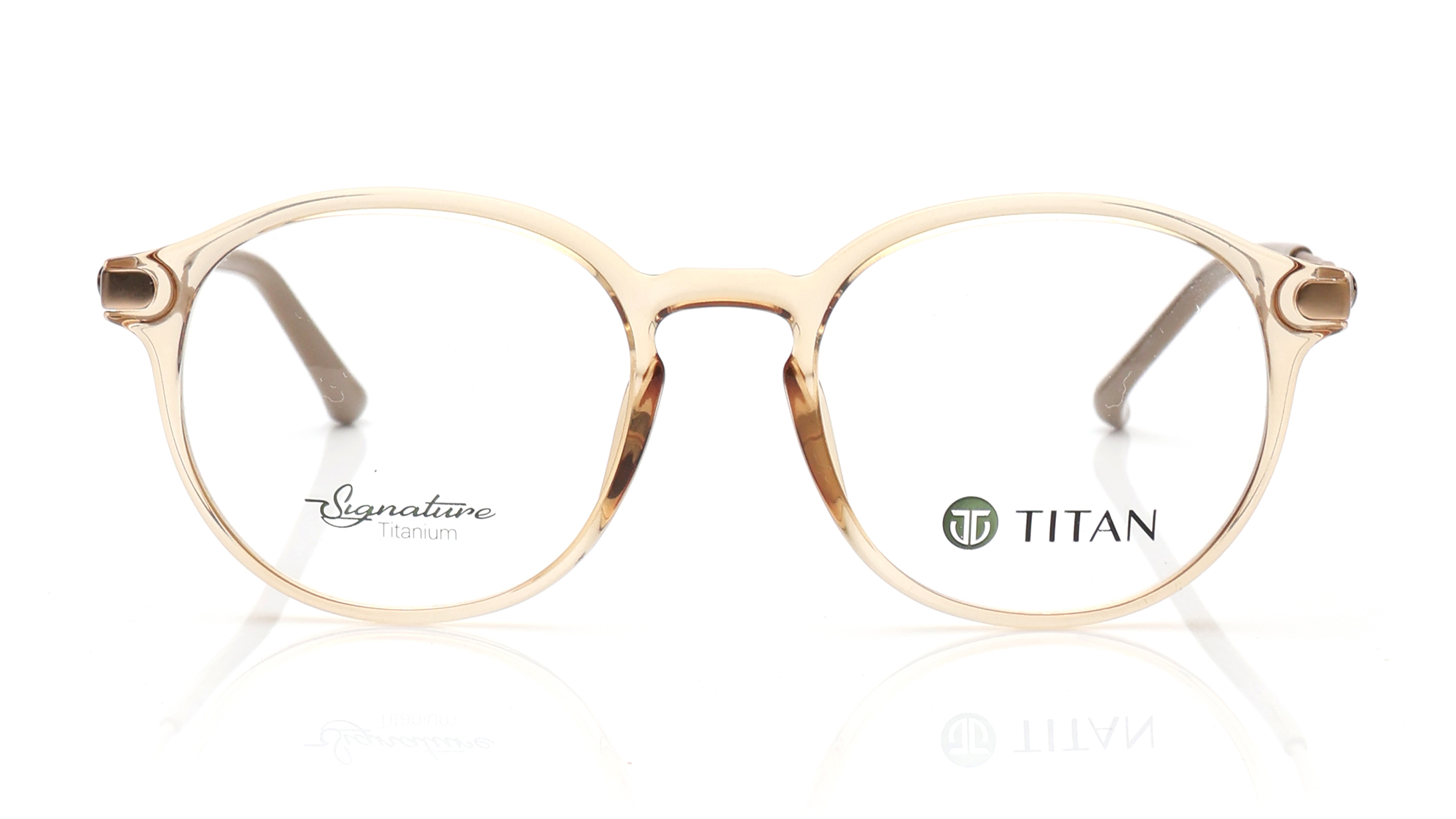 Image 1 of Brown Rectangle Eyeglasses for Men and Women from Titan Available at Titan Eye+