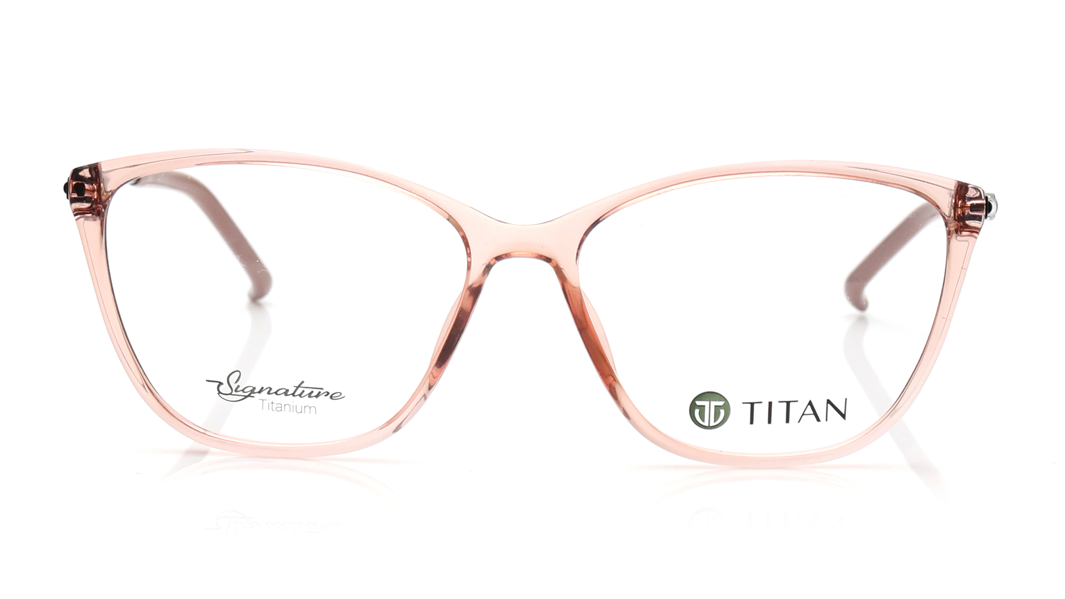 Image 1 of Orange Square Eyeglasses for Women from Titan Available at Titan Eye+