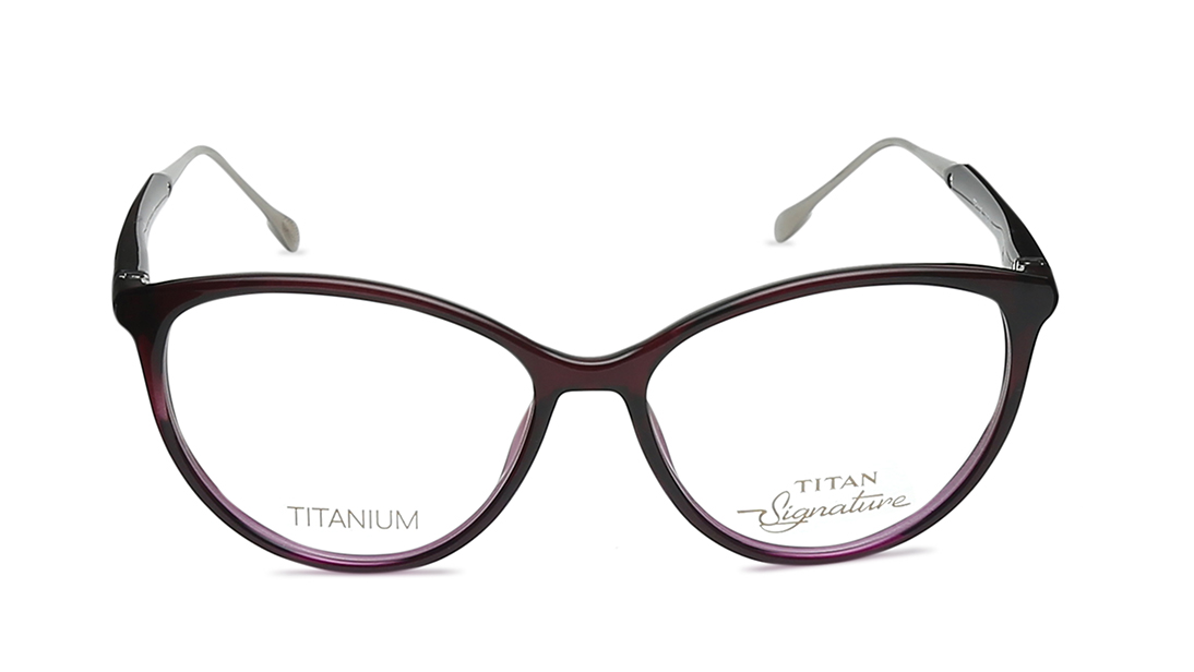 Image 1 of Purple CatEye Women Eyeglasses (TF1118WFC3V|50) from Titan Available at Titan Eye+