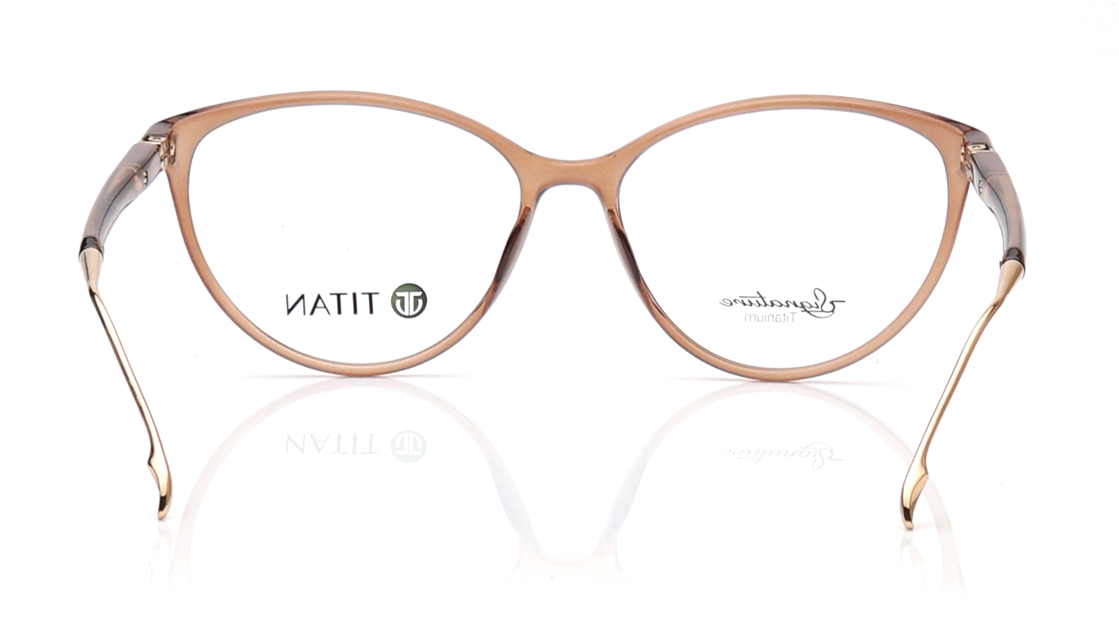 Image 4 of Brown CatEye Eyeglasses for Women from Titan Available at Titan Eye+