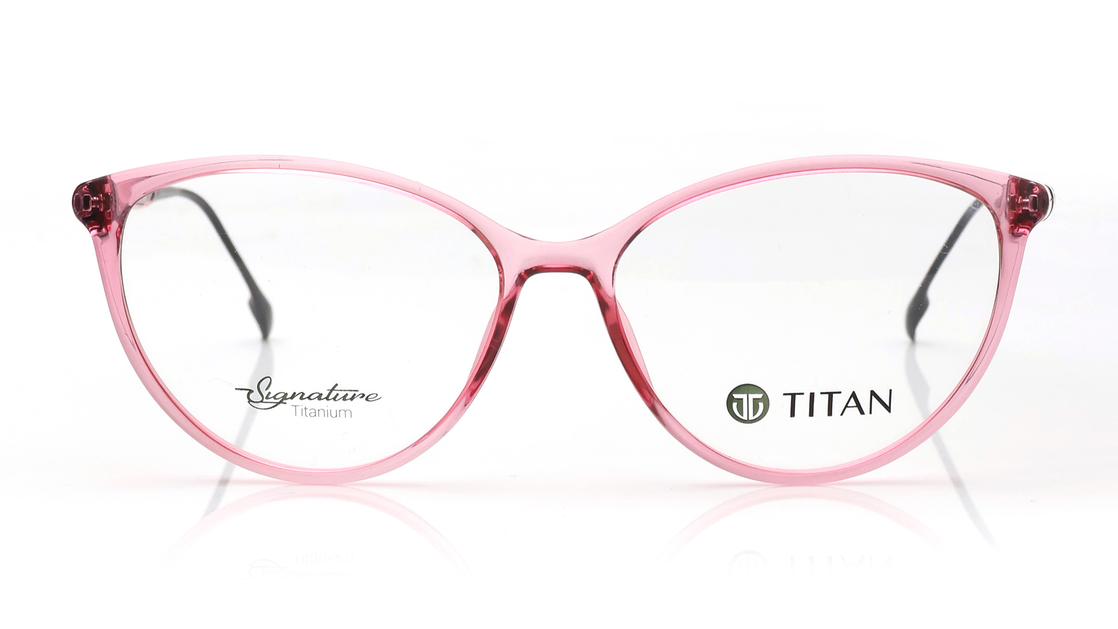 Image 1 of Red CatEye Eyeglasses for Women from Titan Available at Titan Eye+