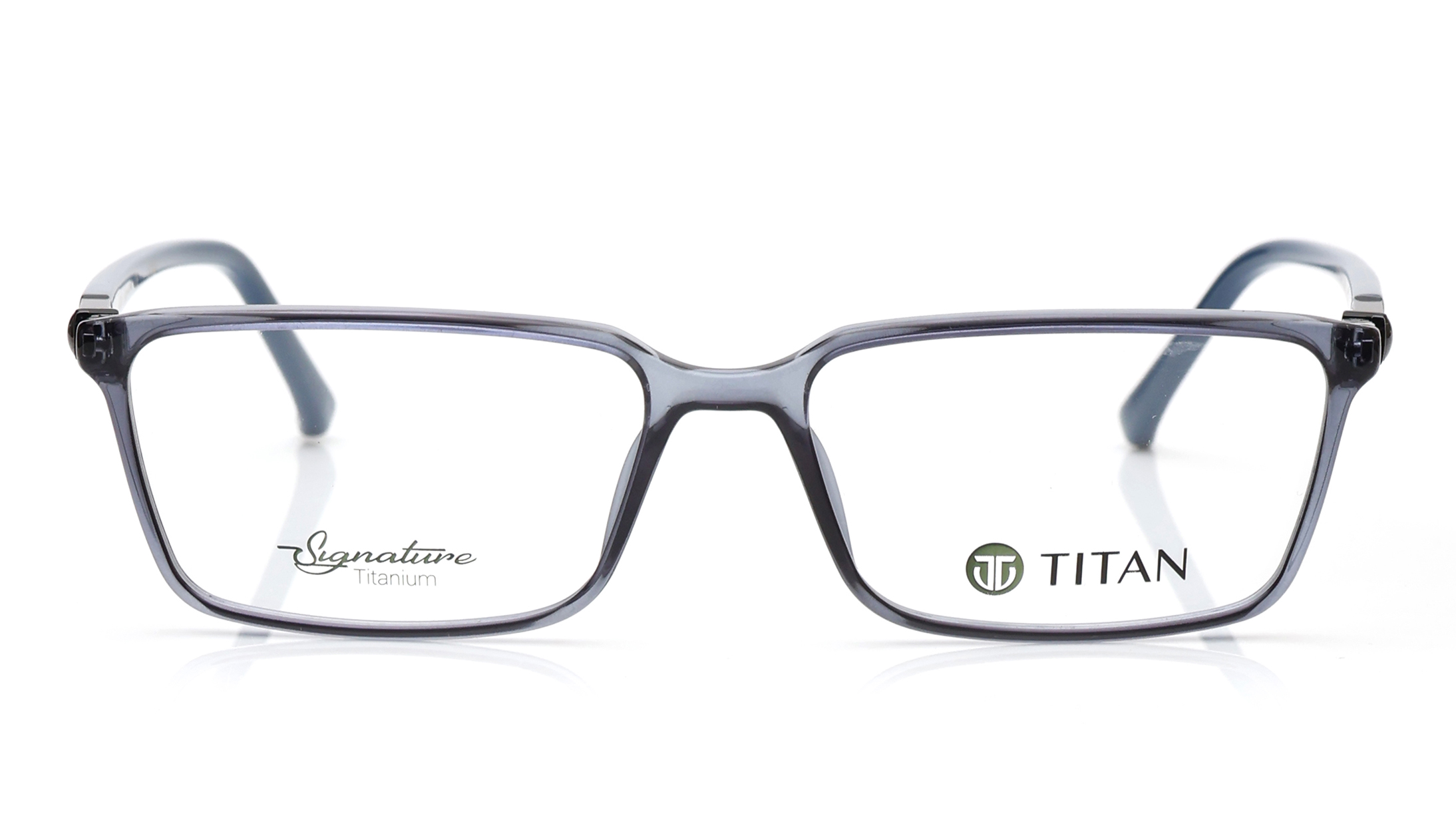 Image 1 of Blue Rectangle Eyeglasses for Men and Women from Titan Available at Titan Eye+
