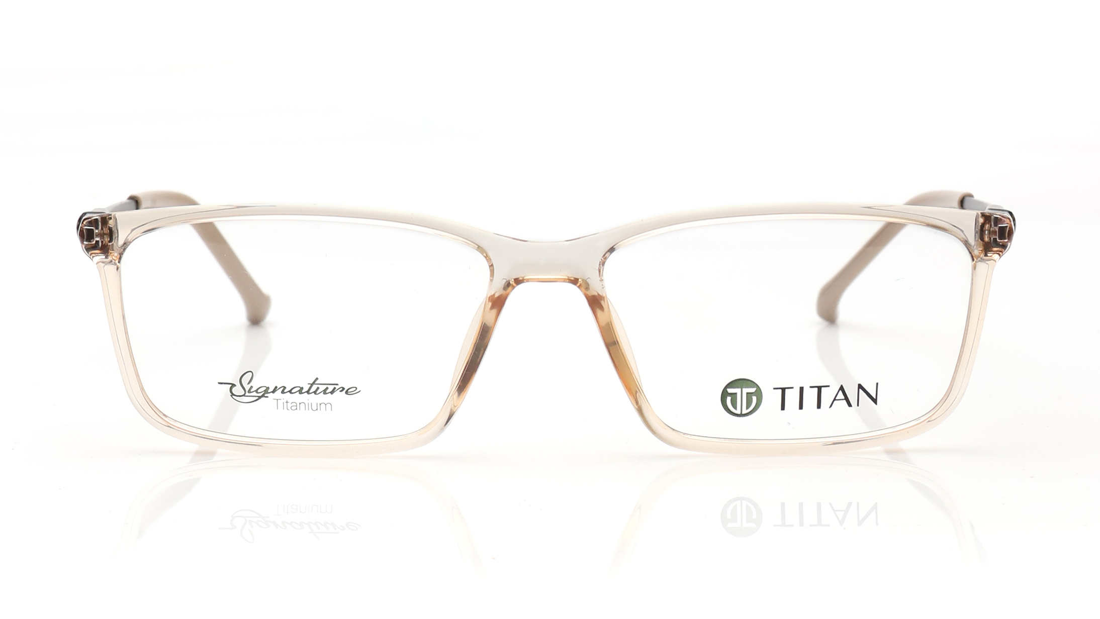 Image 1 of Grey Rectangle Eyeglasses for Men and Women from Titan Available at Titan Eye+