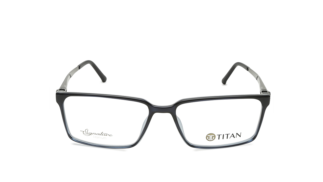 Image 1 of Black Rectangle Rimmed Eyeglasses (TF1154MFC3V|53) from Titan Available at Titan Eye+