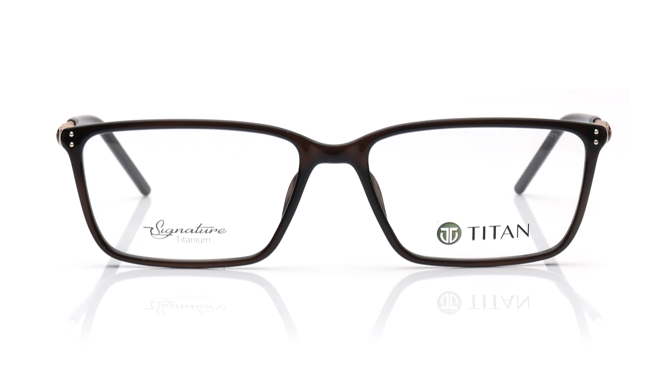 Image 1 of Black Rectangle Eyeglasses for Men and Women from Titan Available at Titan Eye+