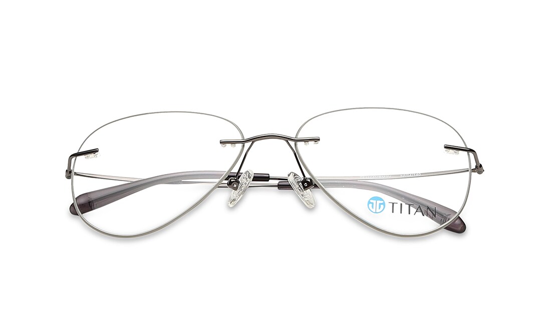 Silver Aviator Eyeglasses for Men available online at Titan Eye+