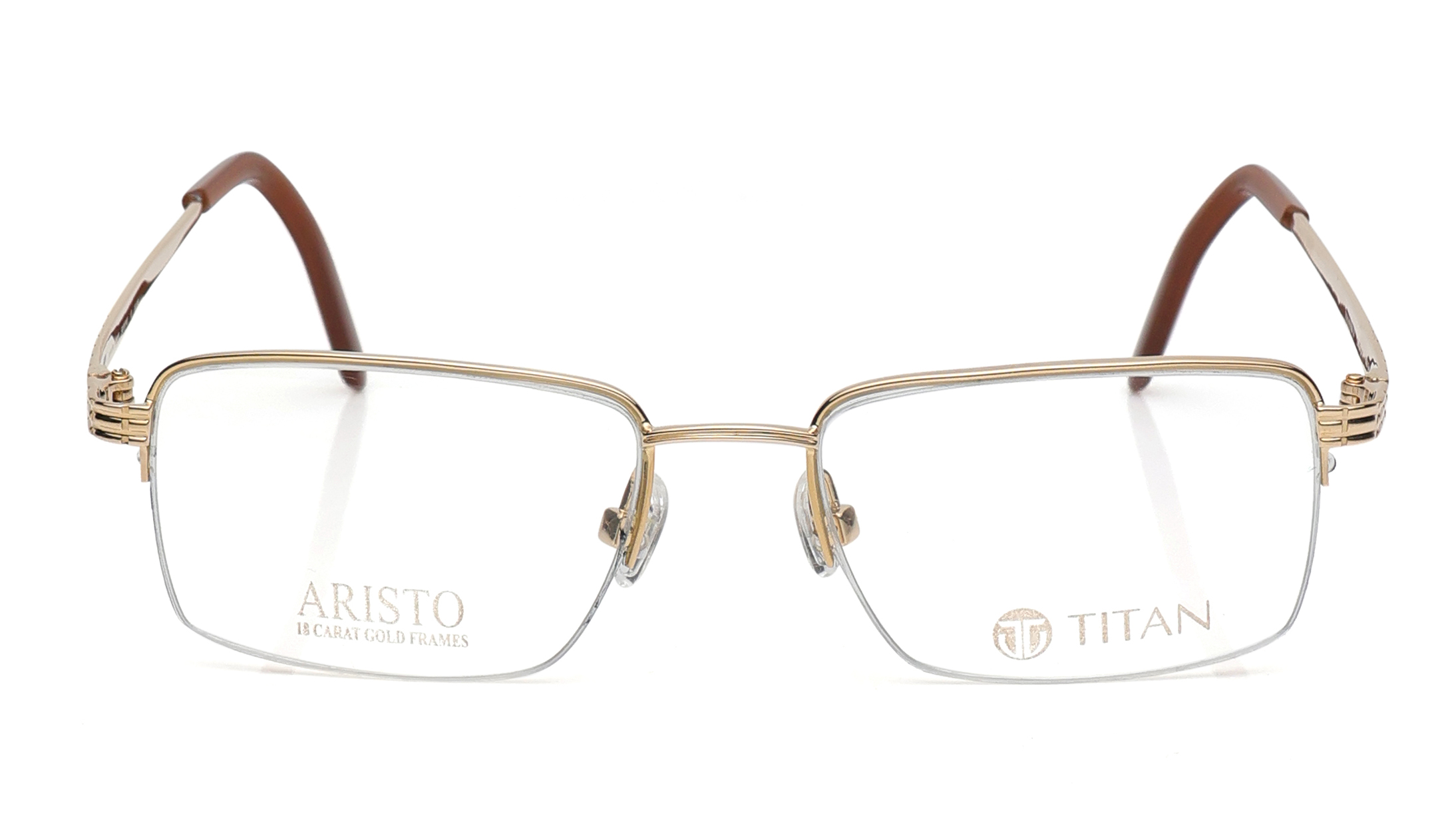 Image 1 of 18KT Gold Rectangle Eyeglasses for Men and Women - Aristo By Tanishq from Aristo Available at Titan Eye+