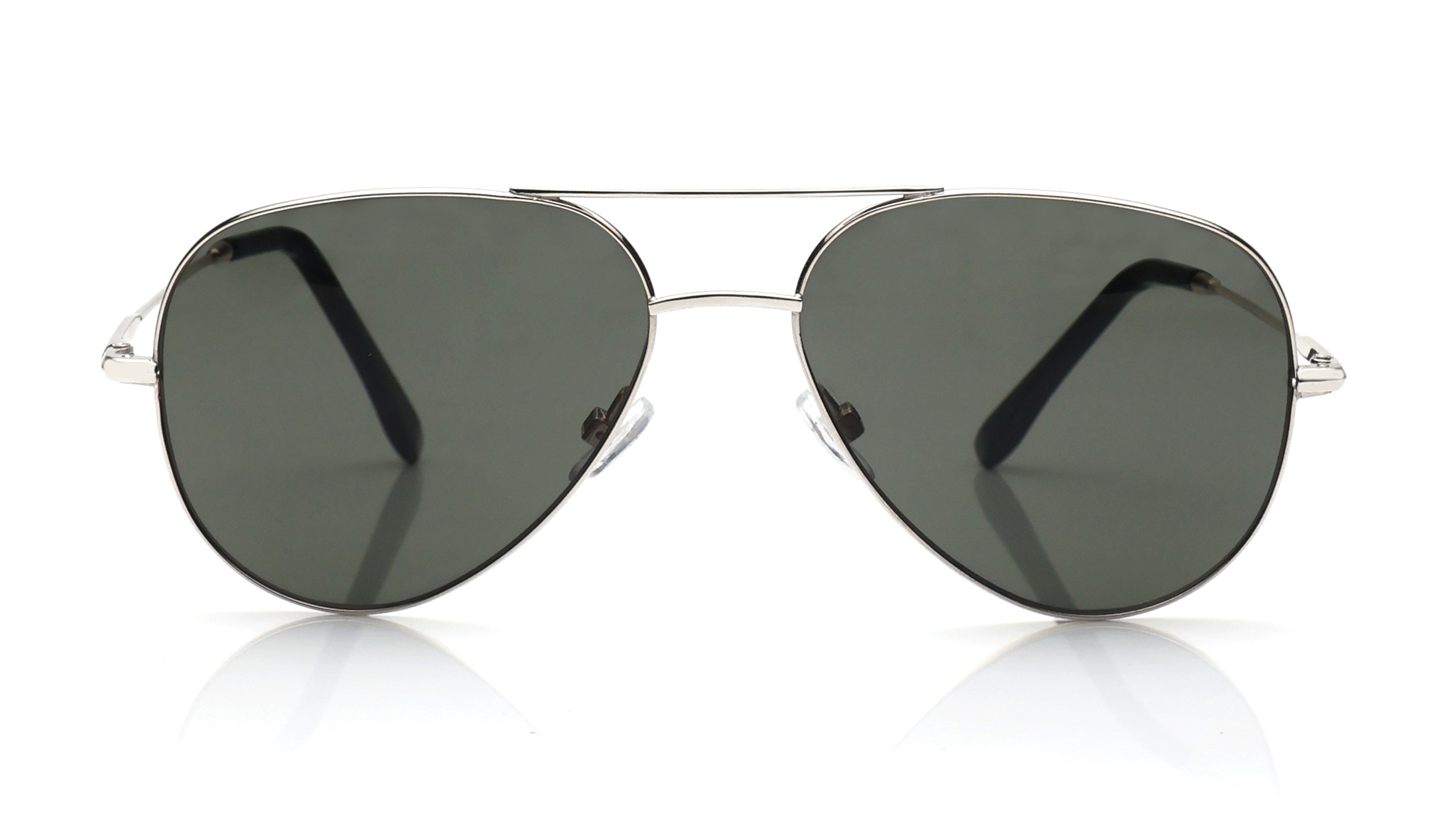Image 1 of White Gold Aviator Sunglasses for Men and Women from Aristo Available at Titan Eye+
