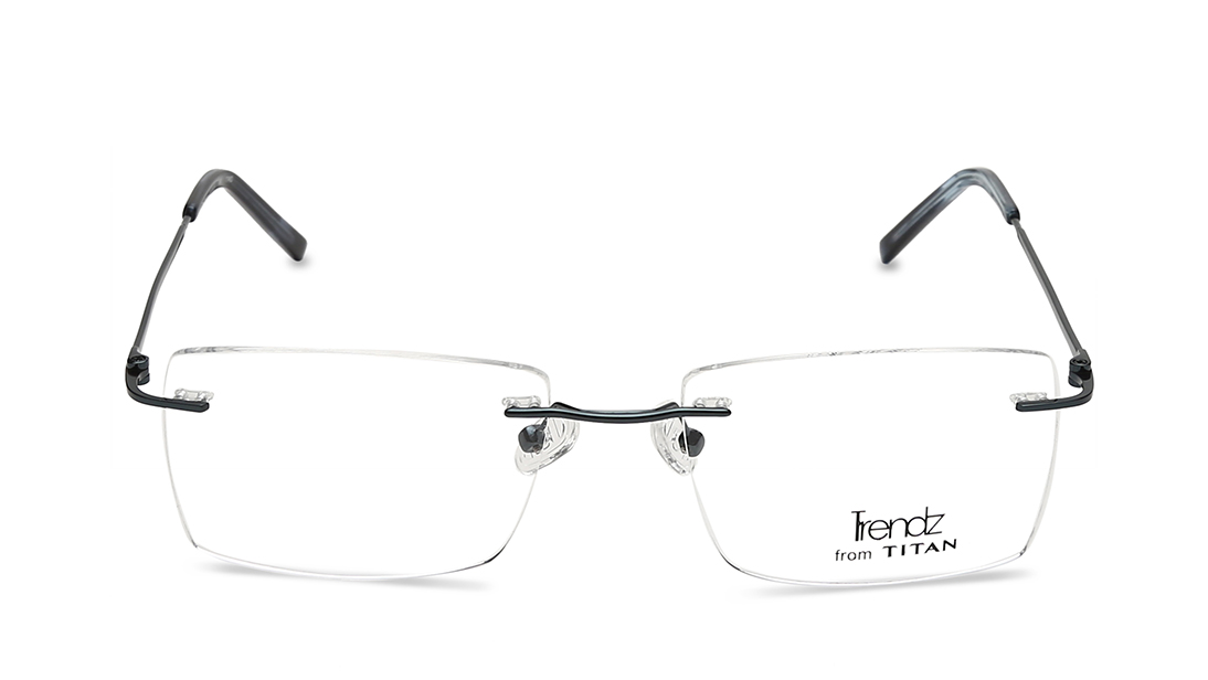 Image 1 of Gun Metal Rectangle Eyeglasses for Men from Titan Available at Titan Eye+