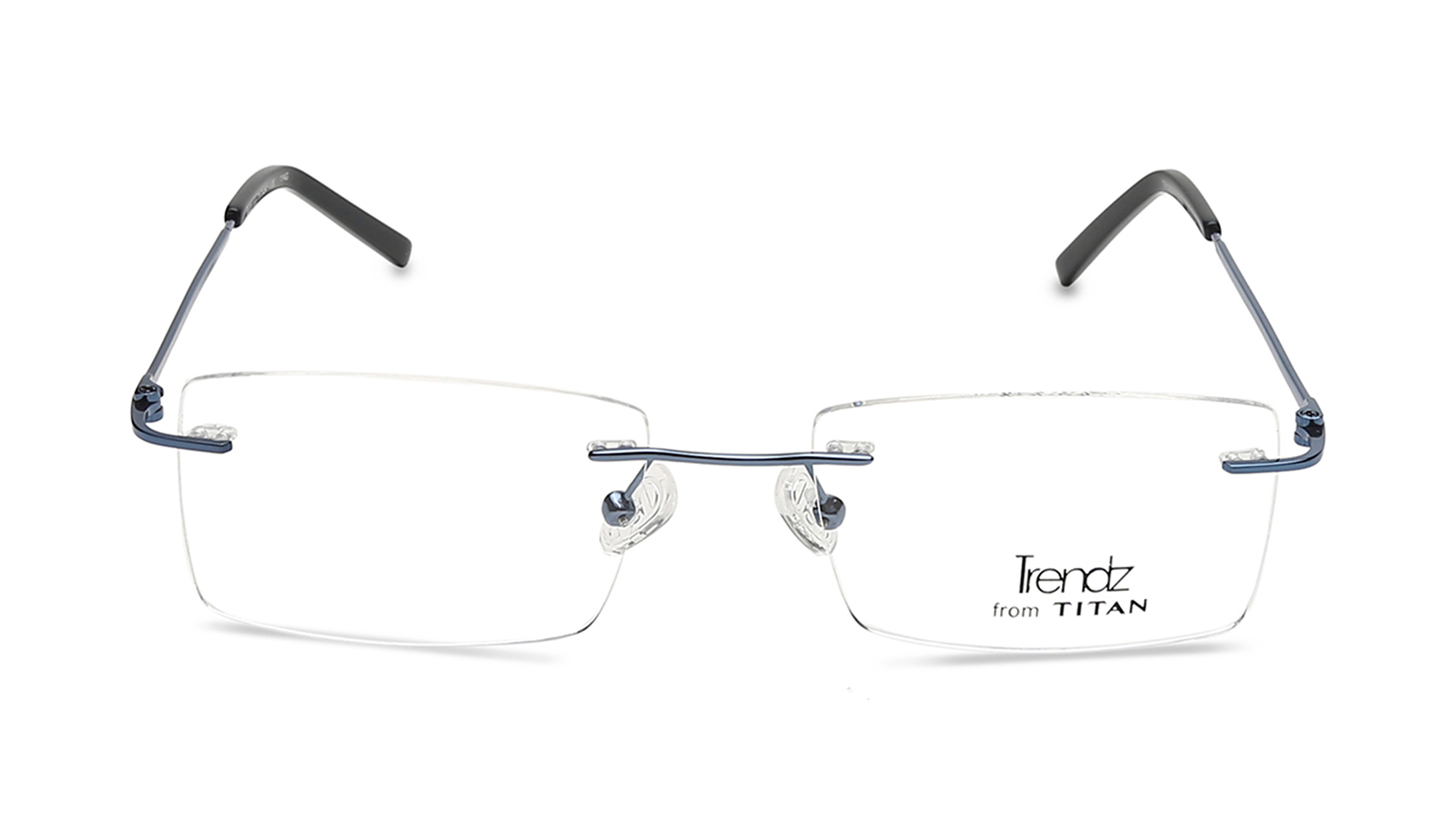 Image 1 of Blue Rectangle Rimless Eyeglasses for Men from Fastrack Available at Titan Eye+