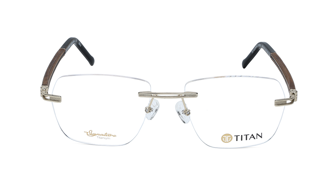 Image 1 of Gold Navigator Men Eyeglasses ( TS1032MRC1MBRV|54) from Titan Available at Titan Eye+