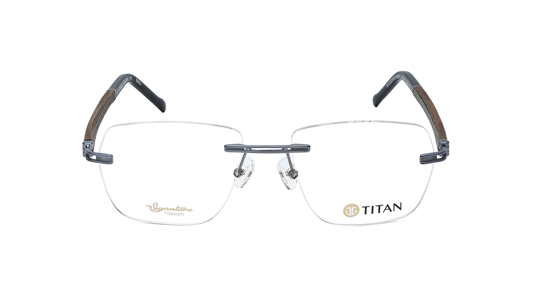 Image 1 of Grey Navigator Men Eyeglasses ( TS1032MRC3MBRV|54) from Titan Available at Titan Eye+