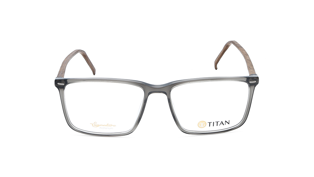 Image 1 of Black Square Eyeglasses for Men from Titan Available at Titan Eye+