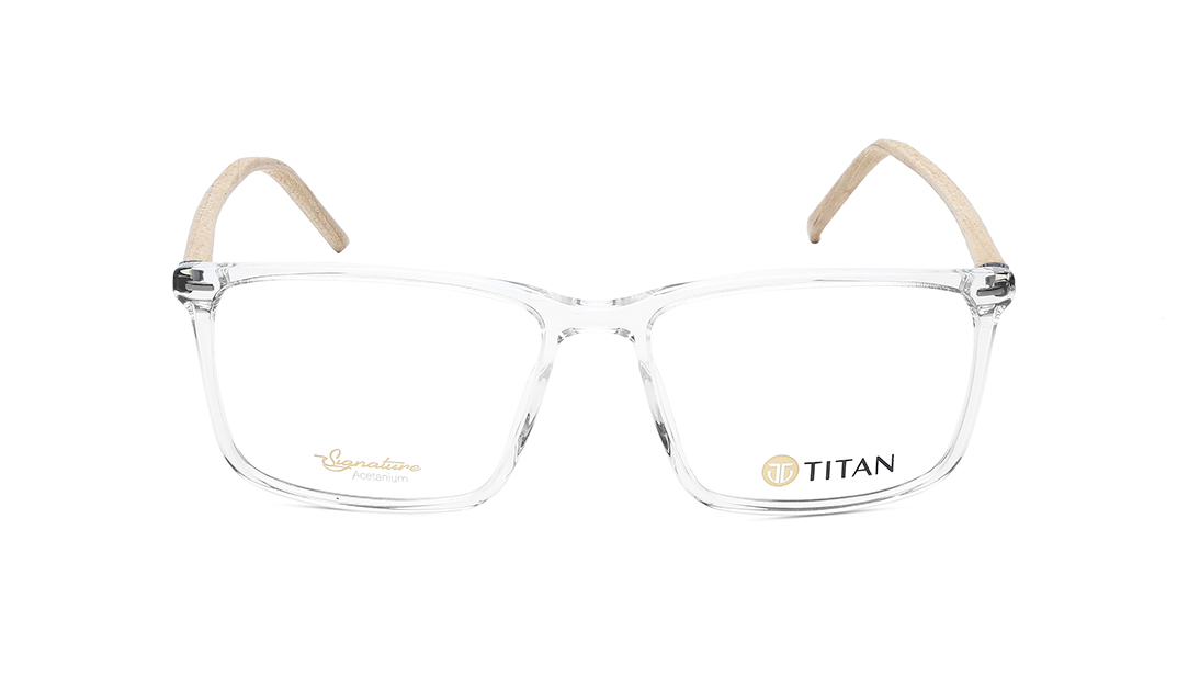 Image 1 of White Square Men Eyeglasses ( TS1033MFC3MTRV|54) from Titan Available at Titan Eye+