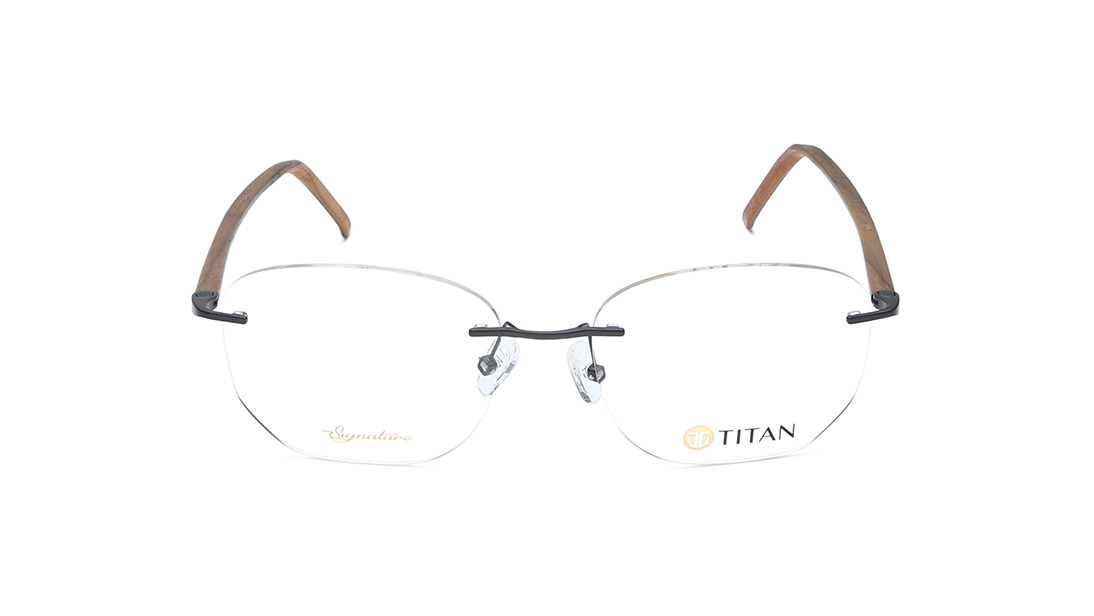 Image 1 of Black Rectangle Men Eyeglasses ( TS1034MRC2MBRV|54) from Titan Available at Titan Eye+