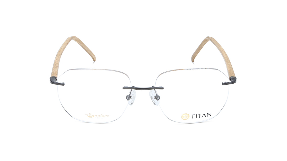 Image 1 of Black Rectangle Men Eyeglasses ( TS1034MRC3MBRV|54) from Titan Available at Titan Eye+
