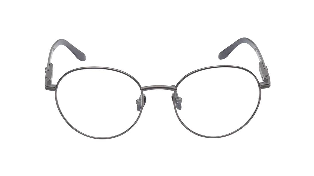 Image 1 of Gun Metal Geometric Rimmed Eyeglasses for Men from Titan Available at Titan Eye+