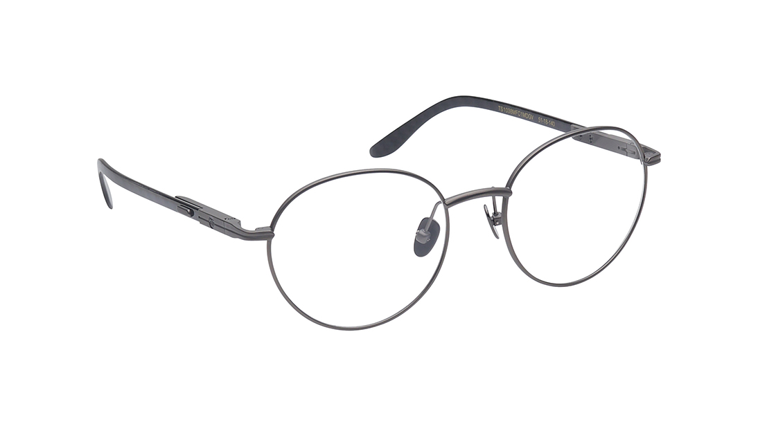 Gun Metal Geometric Rimmed Eyeglasses for Men