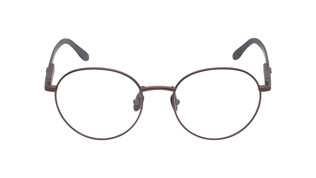 Image 1 of Brown Geometric Rimmed Eyeglasses for Men from Titan Available at Titan Eye+