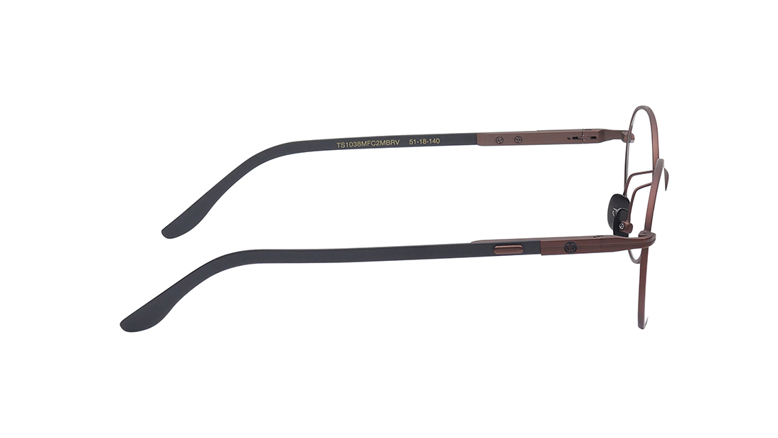Image 6 of Brown Geometric Rimmed Eyeglasses for Men from Titan Available at Titan Eye+