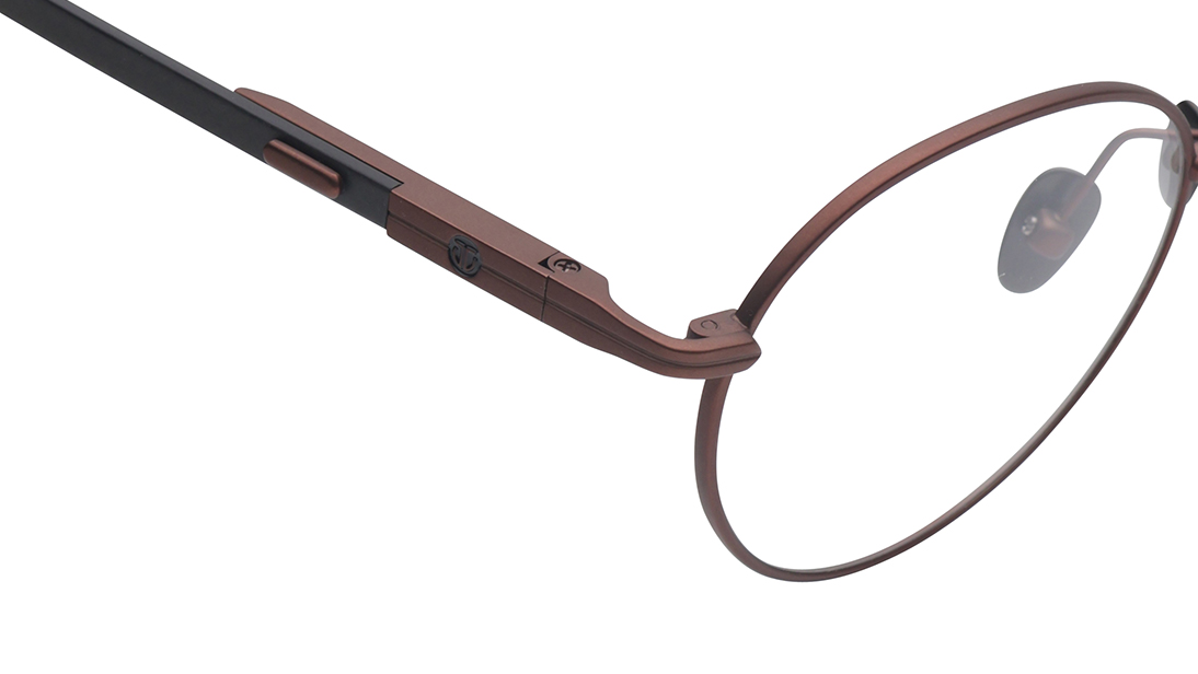 Image 4 of Brown Geometric Rimmed Eyeglasses for Men from Titan Available at Titan Eye+