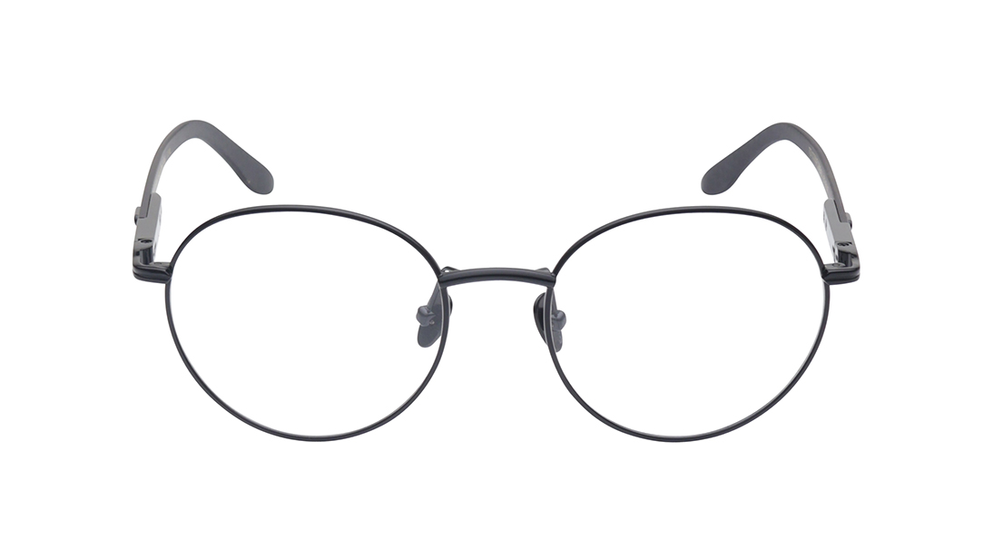 Image 1 of Black Geometric Rimmed Eyeglasses for Men from Titan Available at Titan Eye+
