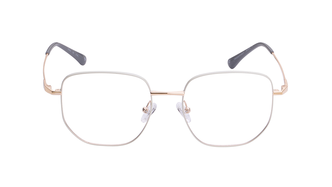 Image 1 of Gold Rectangle Rimmed Eyeglasses for Men And Women from Titan Available at Titan Eye+