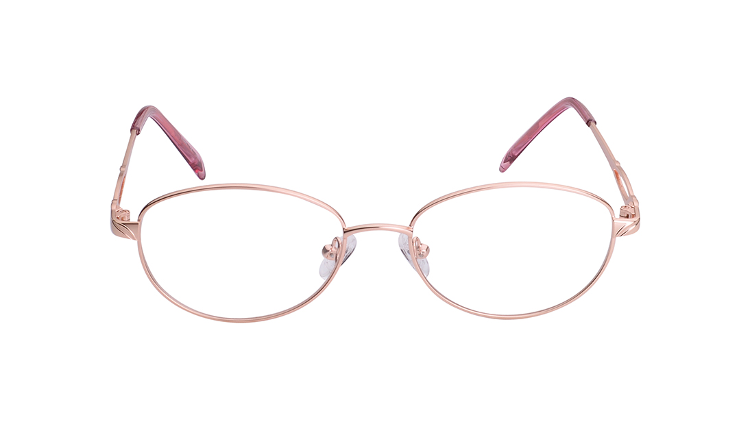 Image 1 of Rose Gold Round Rimmed Eyeglasses for Women from Titan Available at Titan Eye+