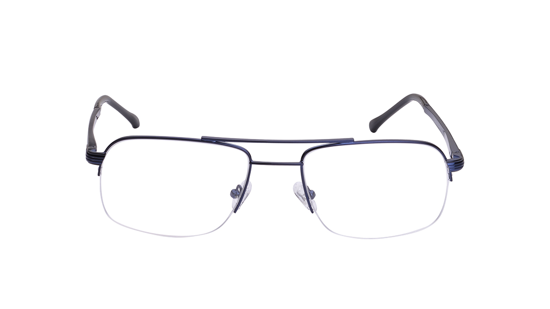 Image 1 of Blue Aviator Semi-rimmed Eyeglasses for Men from Titan Available at Titan Eye+