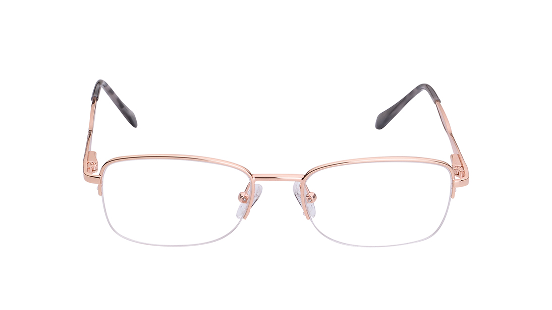 Image 1 of Rose Gold Rectangle Eyeglasses for Women from Titan Available at Titan Eye+