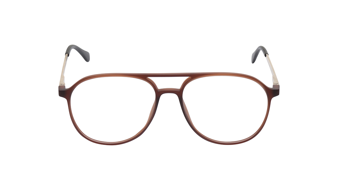 Image 1 of Brown Oval Rimmed Eyeglasses for Men and Women from Titan Available at Titan Eye+