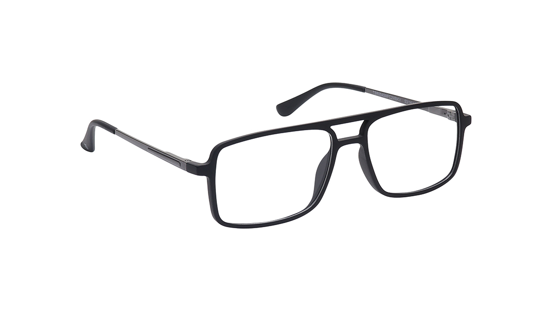 Black Rectangle Rimmed Eyeglasses for Men