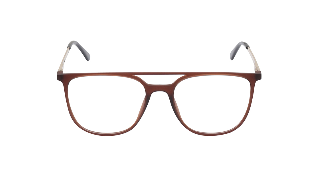 Image 1 of Brown Square Rimmed Eyeglasses for Men from Titan Available at Titan Eye+