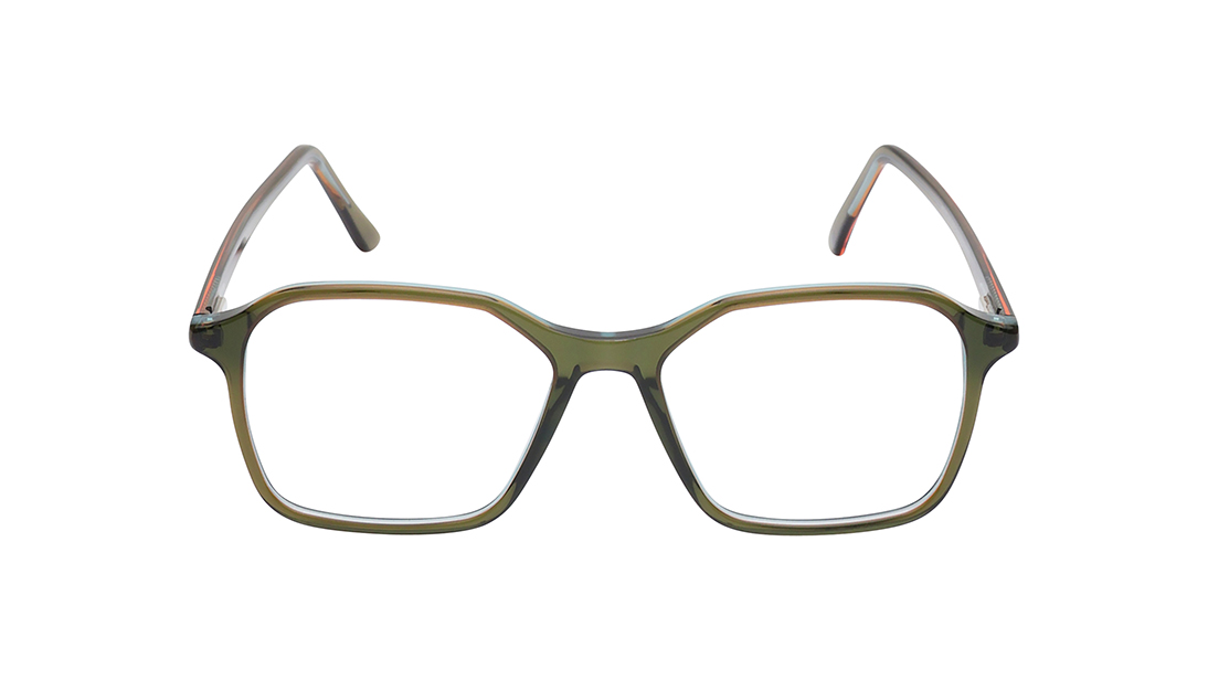 Image 1 of Olive Geometric Eyeglasses for Women from Titan Available at Titan Eye+