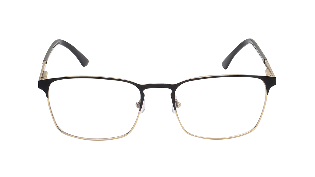 Image 1 of Gold Square Rimmed Eyeglasses for Men from Titan Available at Titan Eye+