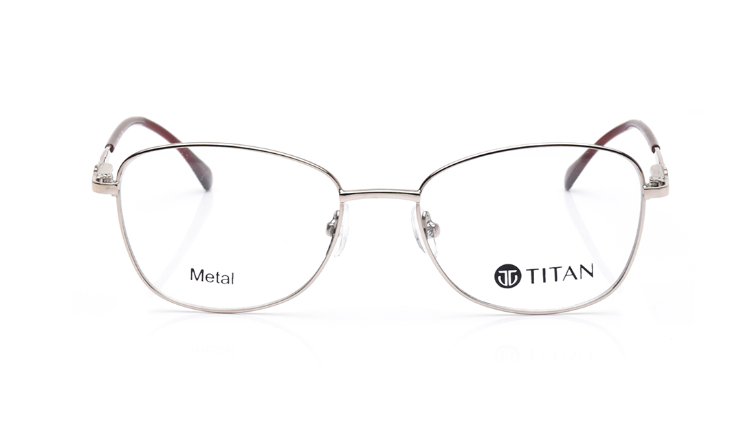 Image 1 of Rose Gold Oval Rimmed Eyeglasses for Men from Titan Available at Titan Eye+
