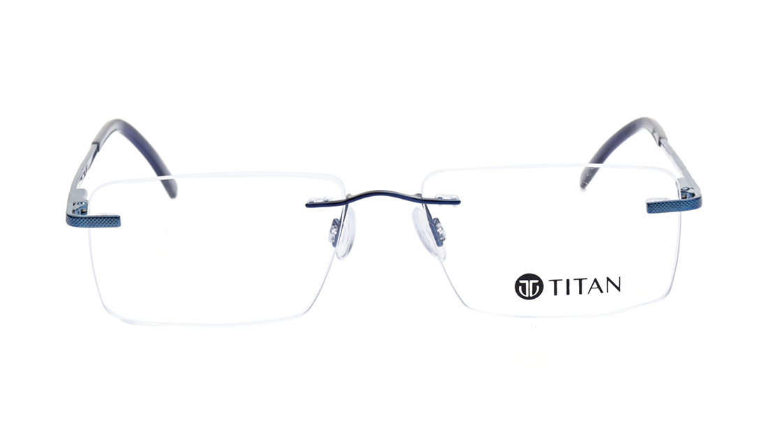 Image 1 of Blue Square Eyeglasses for Women from Titan Available at Titan Eye+