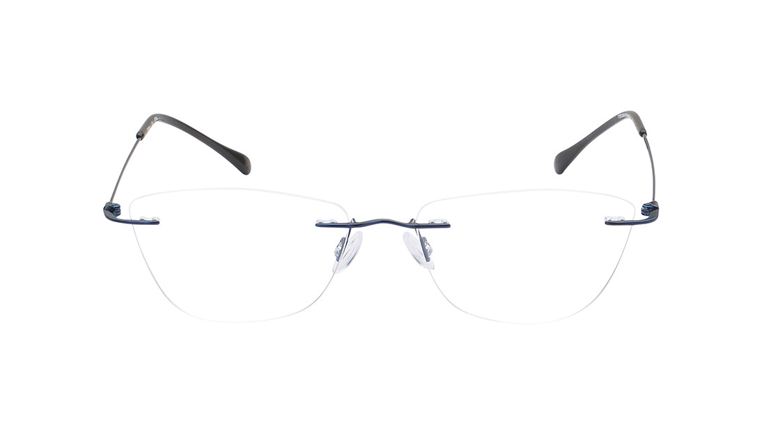 Image 1 of Blue CatEye Rimless Eyeglasses for Women from Titan Available at Titan Eye+