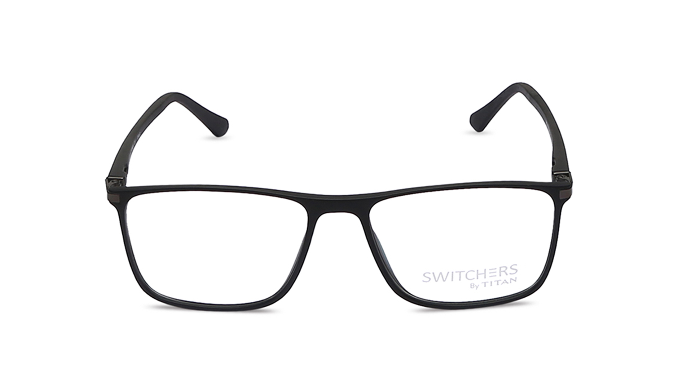 Image 1 of Black Rectangle Eyeglasses for Men and Women from Titan Available at Titan Eye+