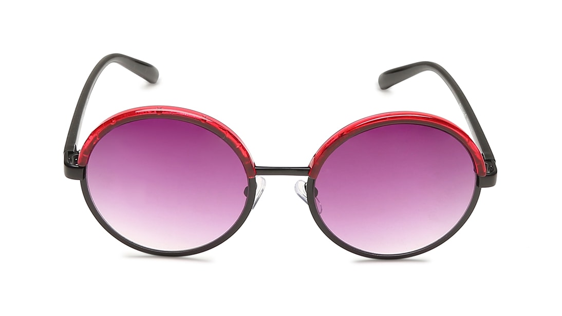 Image 1 of Black Red Round Women Sunglasses (C070BR2F|54) from Fastrack Available at Titan Eye+
