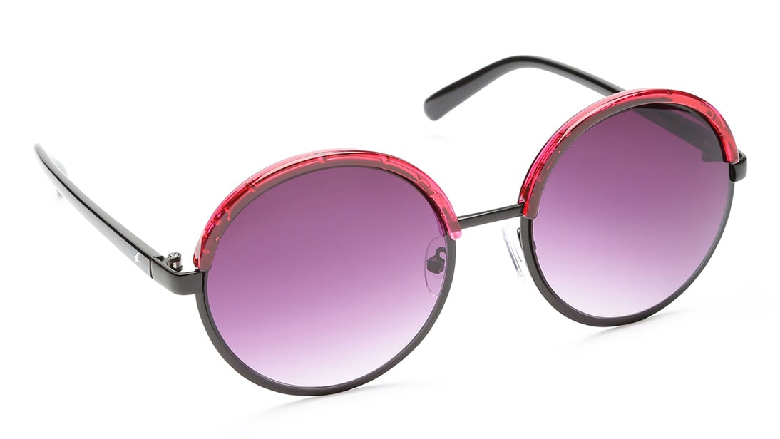 Image 1 of Black Red Round Women Sunglasses (C070PR2F|55) from Fastrack Available at Titan Eye+