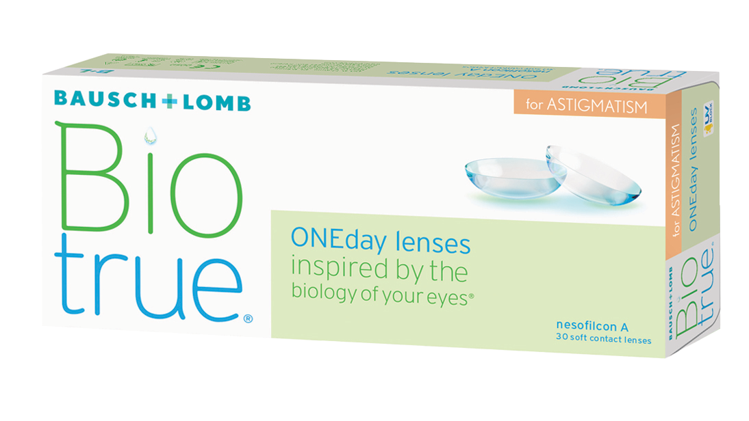 Daily Disposable BioTrue Toric Lenses By Bausch and Lomb - 30 lens per Box