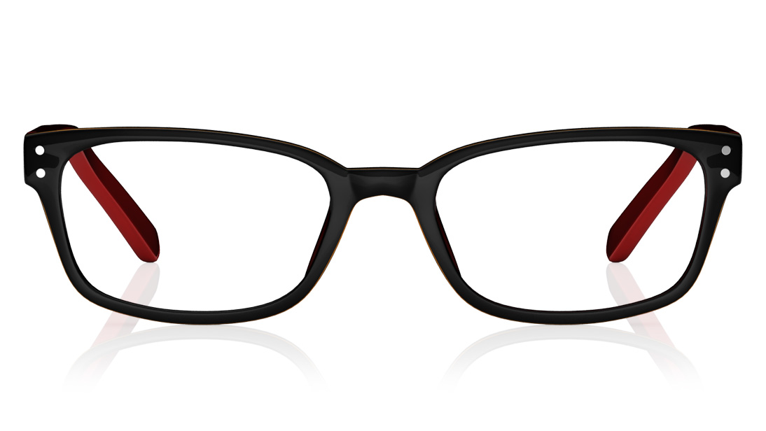 Image 1 of Black Rectangle Eyeglasses for Kids from Dash Available at Titan Eye+