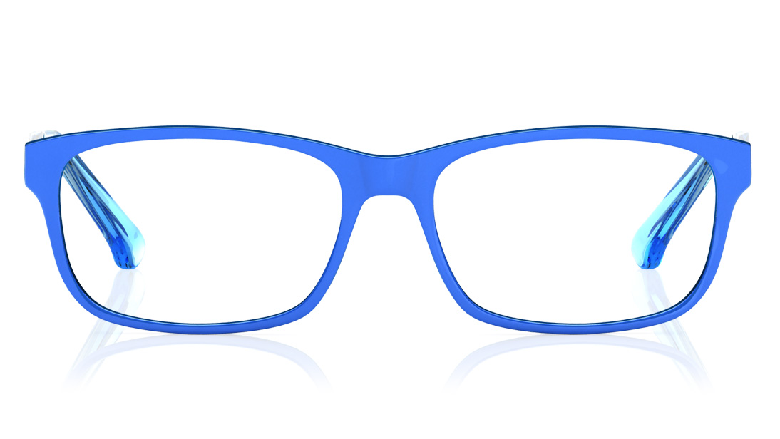 Image 1 of Blue Square Eyeglasses for Kids from Dash Available at Titan Eye+