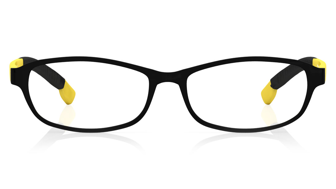 Image 1 of Black Rectangle Eyeglasses for Kids from Dash Available at Titan Eye+
