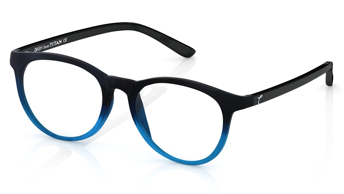 Blue Round Eyeglasses for Kids available online at Titan Eye+
