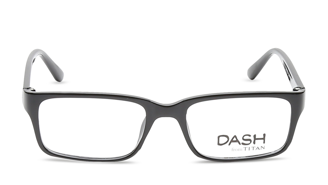 Image 1 of Black Rectangle Eyeglasses for Kids from Dash Available at Titan Eye+