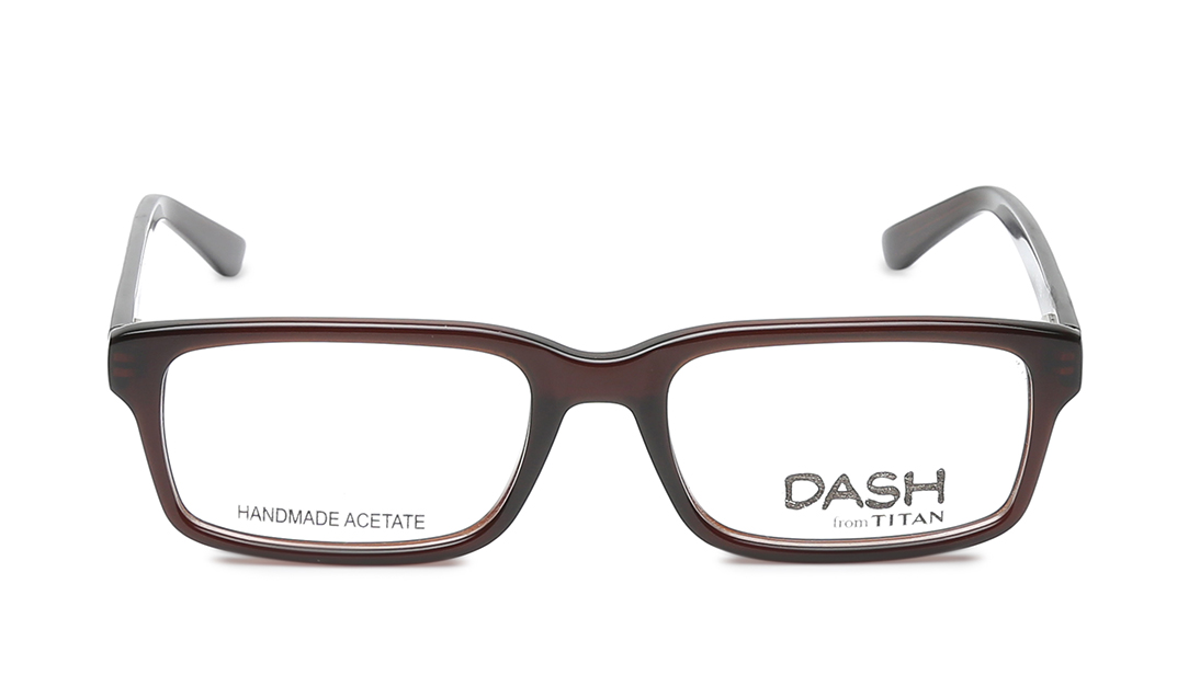 Image 1 of Brown Rectangle Eyeglasses for Kids from Dash Available at Titan Eye+