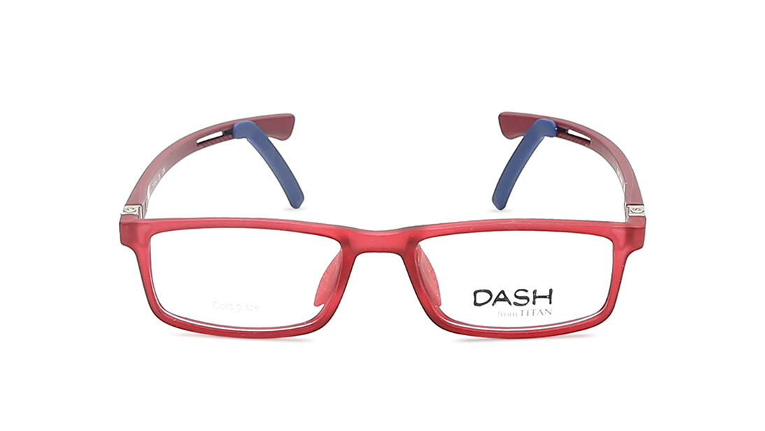Image 1 of Red Rectangle Eyeglasses for Kids from Dash Available at Titan Eye+