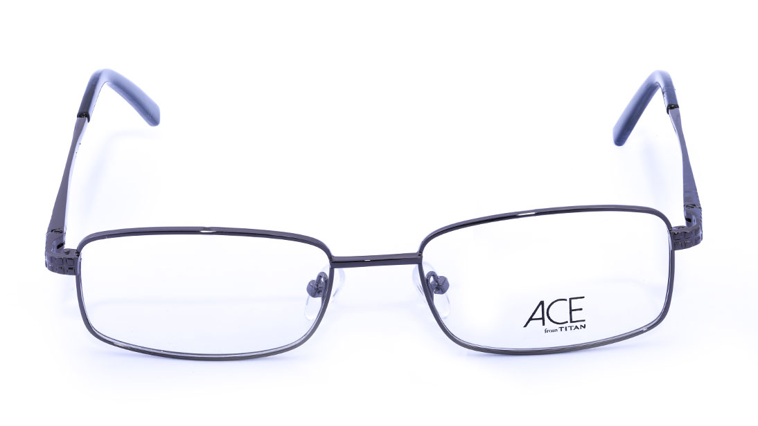Image 1 of Gun metal Rectangle Rimmed Eyeglasses (E1426A1A1|53) from Titan Available at Titan Eye+